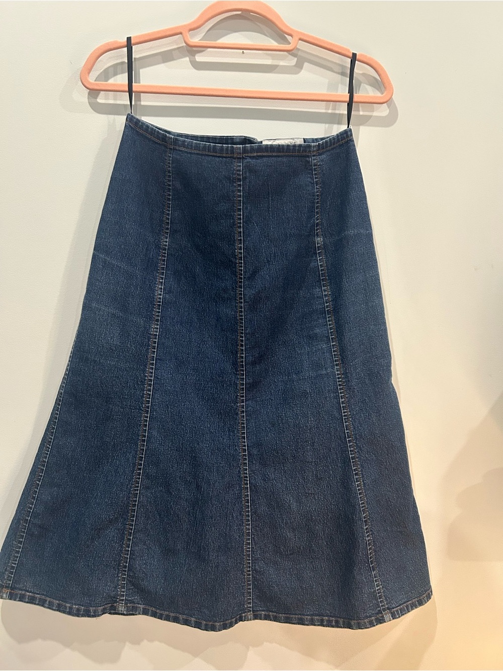 Dark Blue Denim A-Line Skirt